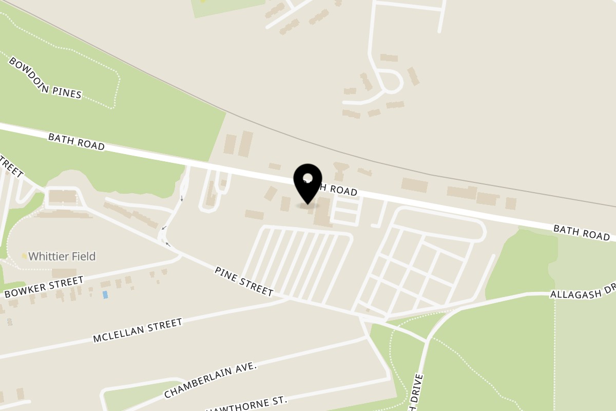 Map showing the location of Fishermen's Net in Brunswick Maine on 36 Bath Rd in Brunswick